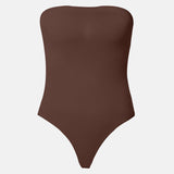 Seamless Bandeau Shaping Bodysuit with Removable Straps