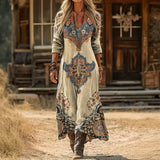 Christine - Casual Long Sleeve Dress with Vintage Inspiration
