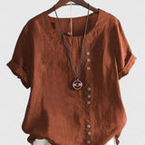 Elisavie - Comfortable Short Sleeve Blouse