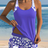Susan - Swimsuit Tank Top with Printed Boxer Set