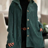 Cordia - Corduroy Hooded Cardigan