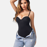 Sexy Back Lace-up Thong Seamless Corset Bodysuit