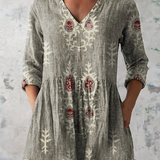 Elise | Long Blouse with V-Neck