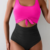 Maclair & Co. - Women's One Piece Swimsuit Tummy Control Slimming Bathing Suit Cutout Tie Knot Swimwear