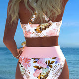 Lorraine - Bikini with Contrasting Floral Print and Slit