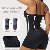 Sexy Back Lace-up Thong Seamless Corset Bodysuit