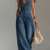 Sophie - Casual Denim Wide Jumpsuit