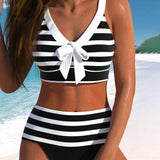 Victoria - High Waist Striped Bikini