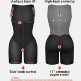Tummy Control Postpartum Faja Body Shaper with Zipper Crotch