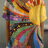 Mel - Sunburst Patchwork Blouse
