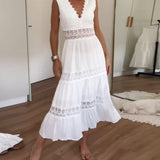 Charlotte - Handcrafted Lace Dress with V-Neckline