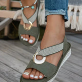 Stella - Flat Sandals With Metal Buckle