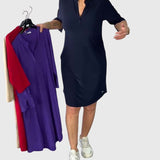 Katherine - Solid V-Neck Dress