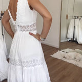 Charlotte - Handcrafted Lace Dress with V-Neckline