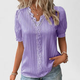 Avienne - Elegant V-Neck Blouse