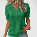 Avienne - Elegant V-Neck Blouse