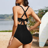 Maclair & Co. - Women's One Piece Swimsuits Tummy Control Cutout High Waisted Bathing Suit Wrap Tie Back