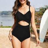 Maclair & Co. - Women's One Piece Swimsuits Tummy Control Cutout High Waisted Bathing Suit Wrap Tie Back