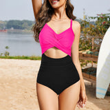 Maclair & Co. - Women's One Piece Swimsuits Tummy Control Cutout High Waisted Bathing Suit Wrap Tie Back
