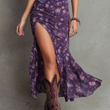 Nova - Boho Smocked Floral Puff-Sleeve Midi Dress