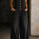 Bethany - Vintage Washed Cotton Denim Overalls