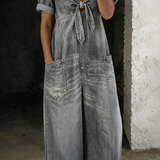 Olga - Short Sleeve Jumpsuit with V-Neck