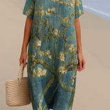 Mara - Floral Dress in Aqua Green