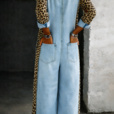 Amanda - One Piece Denim Shirt Jumpsuit