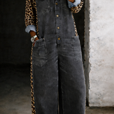 Amanda - One Piece Denim Shirt Jumpsuit