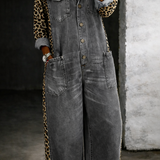Amanda - One Piece Denim Shirt Jumpsuit