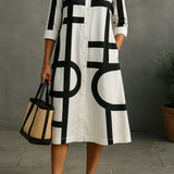 Axis - Shirt Dress with Geometric Print