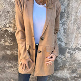Maribelle - Long Suede-Look Coat
