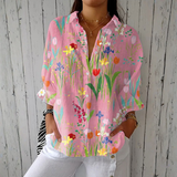 Hannah - Floral Shirt Tulip Garden