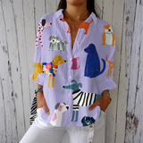Charlotte - Light Shirt with Dog Print