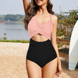Maclair & Co. - Women's One Piece Swimsuits Tummy Control Cutout High Waisted Bathing Suit Wrap Tie Back