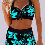 Simone - High-Waisted Swimsuit with Floral Print