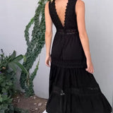 Charlotte - Handcrafted Lace Dress with V-Neckline