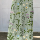 Enriched Spring Field Repeat Pattern Printed Women's Linen Pocket Skirt