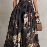 Sarah - Floral Keyhole Pleated Midi Dress