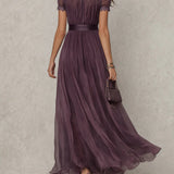 Ashley - Vintage Elegant Chiffon Maxi Dress