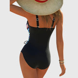Heather - Fashionable High Elasticity Swimsuit with Crossed Front Detail