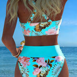 Lorraine - Bikini with Contrasting Floral Print and Slit