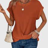 Isa - Elegant Blouse with Crew Neck