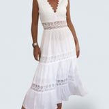 Charlotte - Handcrafted Lace Dress with V-Neckline