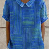 Maya - Striped Geometric Blouse