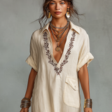 Beatrice - Embroidered Shirt Dress