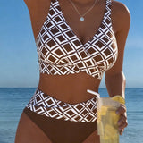 Sydney - Two-Piece Bikini with Cut-Out Bra and Diamond Pattern