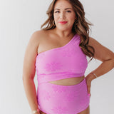 Maclair & Co. - Green Terry Floral Cut Out One Piece In Fondant