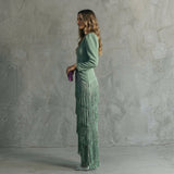 Gabrielle - Long Fringe Dress with V-Neck