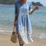 Tanya - Dress with Plant and Flower Print